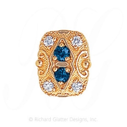 GS525 S/D - 14 Karat Gold Slide with Sapphire center and Diamond accents 